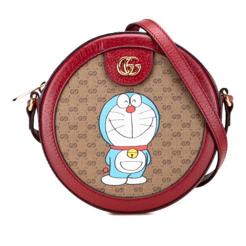 GUCCI Authentic Brown Leather Shoulder Bag